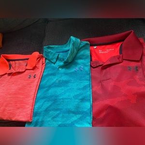 Three Under Armour Boys Polos